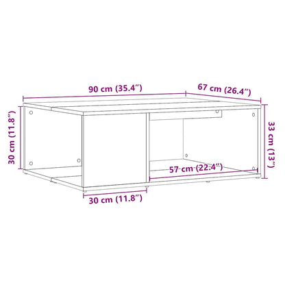 Tavolino da Salotto Rovere Artigianale 90x67x33 cm Truciolato | homemem39