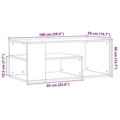 Tavolino Salotto Rovere Artigianale 100x50x40 cm in Truciolato | homemem39