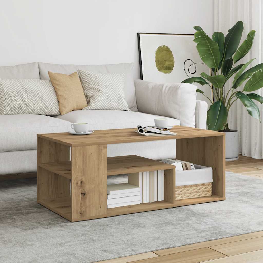 Tavolino Salotto Rovere Artigianale 100x50x40 cm in Truciolato | homemem39