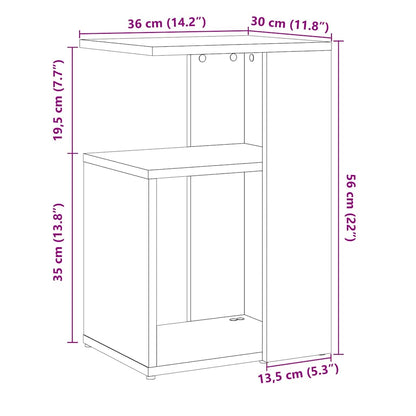 Tavolino da Salotto Legno Antico 36x30x56 cm Legno Multistrato