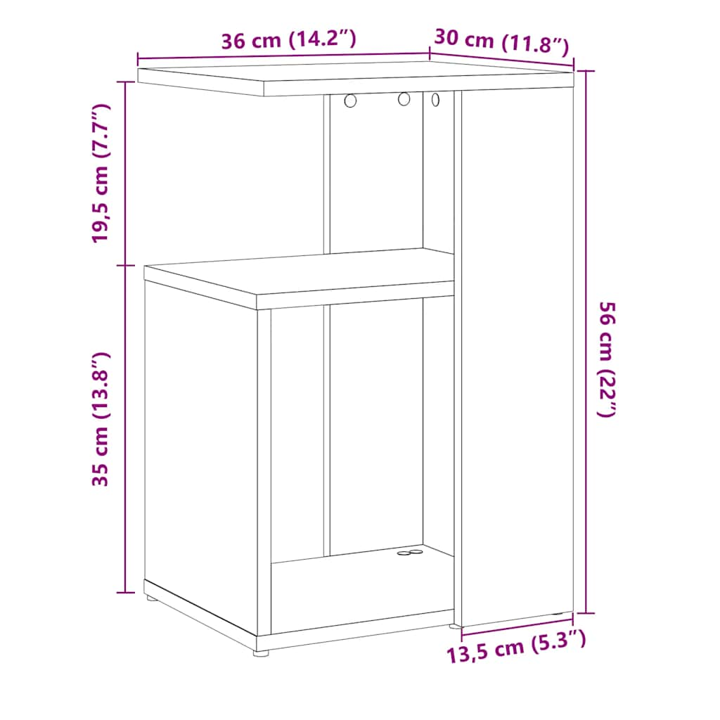 Tavolino Legno Vecchio 50x30x50 cm in Legno Multistrato - homemem39