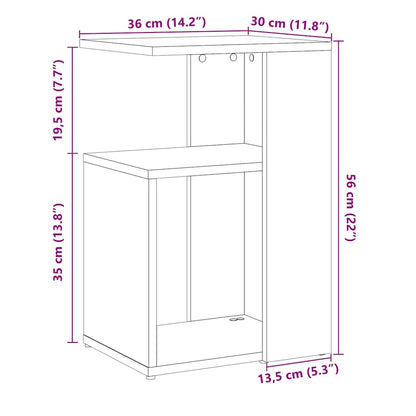 Tavolino Legno Vecchio 50x30x50 cm in Legno Multistrato