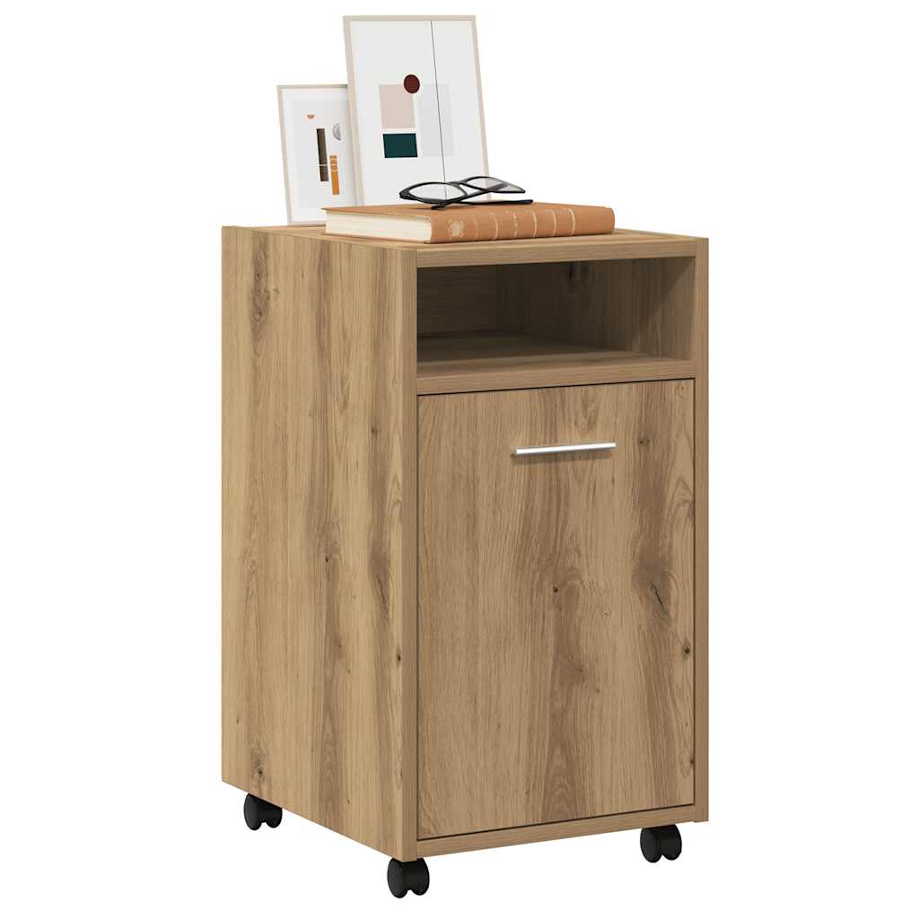 Armadio con Ruote Rovere Artigianale 33x38x60 cm in Truciolato | homemem39