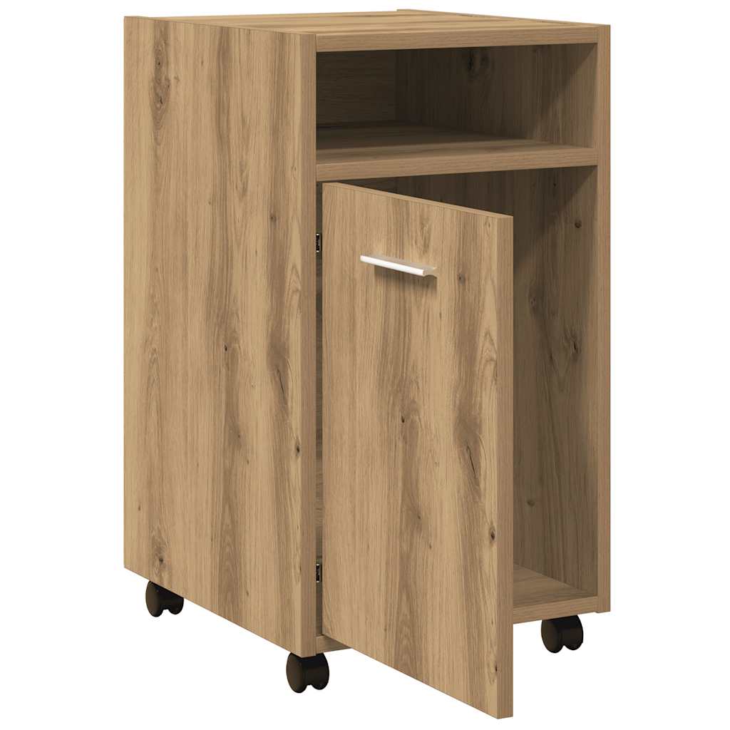 Armadio con Ruote Rovere Artigianale 33x38x60 cm in Truciolato | homemem39