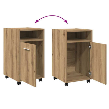 Armadio con Ruote Rovere Artigianale 33x38x60 cm in Truciolato | homemem39