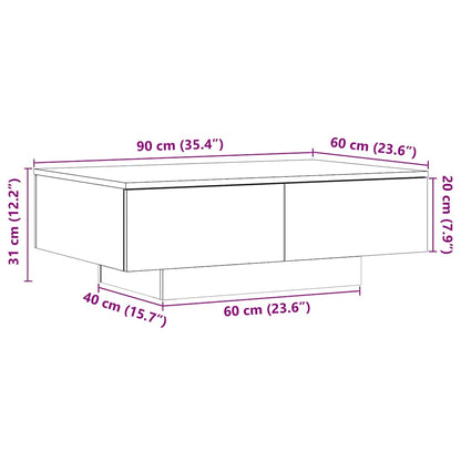 Tavolino da Salotto Legno Antico 90x60x31 cm Legno Multistrato | homemem39