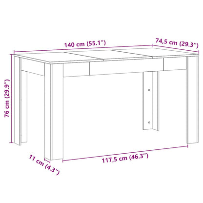Tavolo Pranzo Artigianale 140x74,5x76 cm Legno Multistrato | homemem39