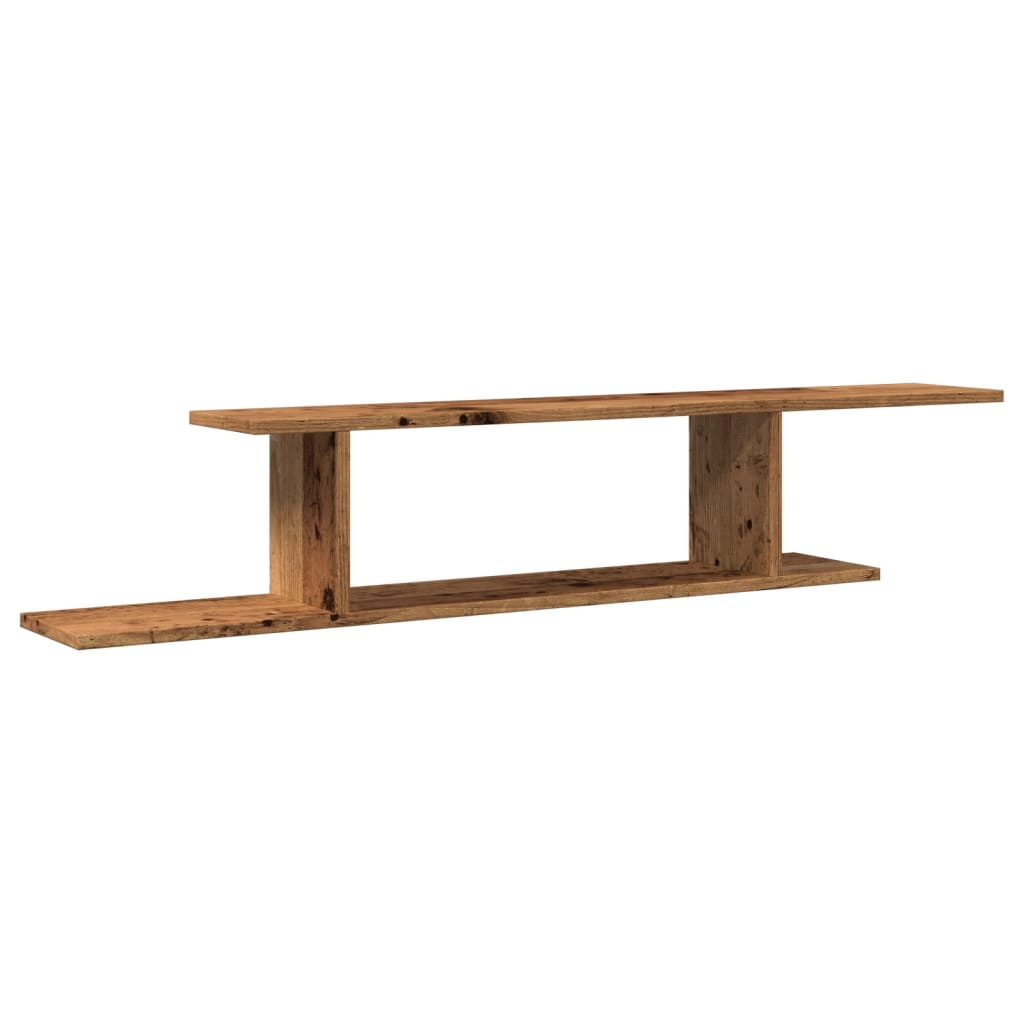 Scaffale TV Parete Legno Antico 125x18x23 cm Legno Multistrato | homemem39
