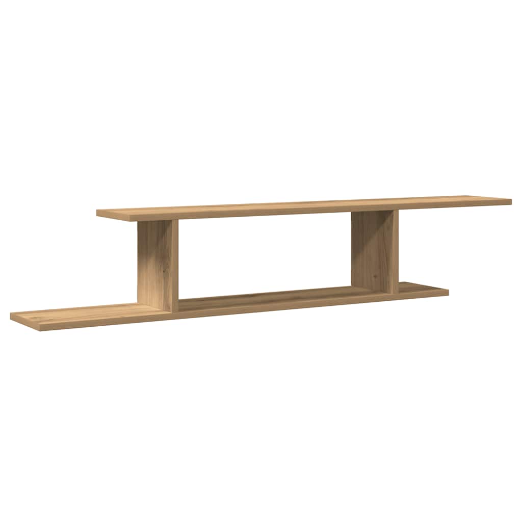 Scaffale TV Parete Rovere Artigianale 125x18x23 cm Truciolato | homemem39
