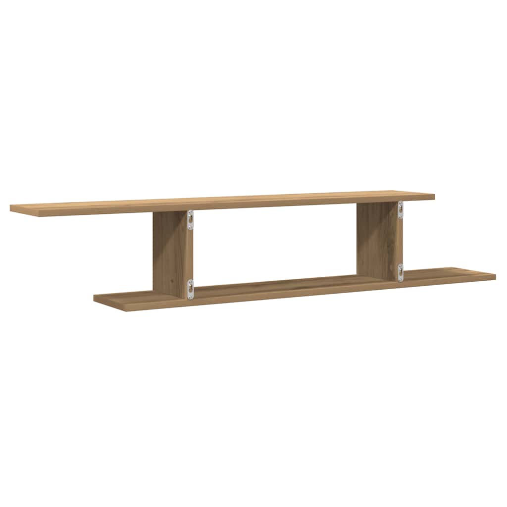 Scaffale TV Parete Rovere Artigianale 125x18x23 cm Truciolato | homemem39