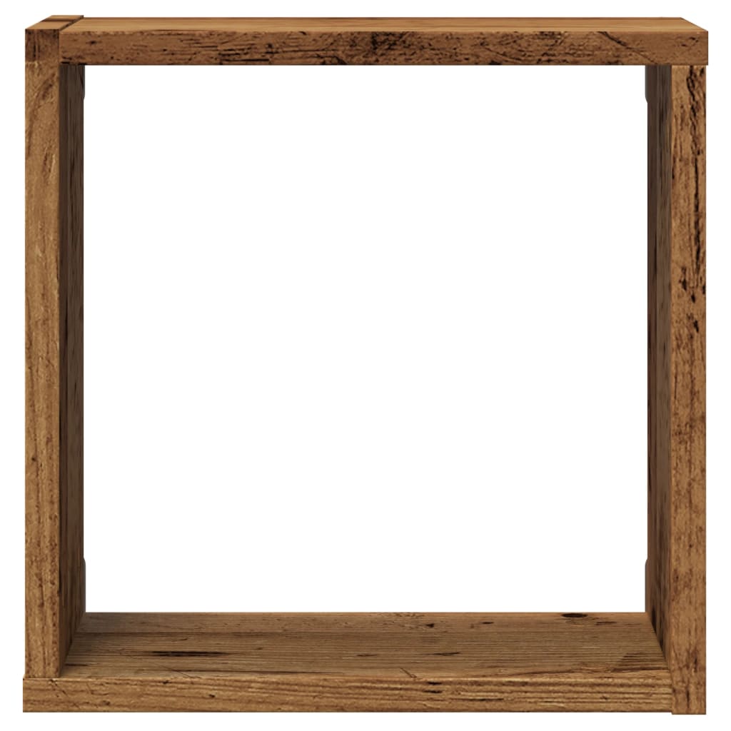 Mensole Parete a Cubo 4 pz Legno Vecchio 30x15x30 cm Truciolato | homemem39