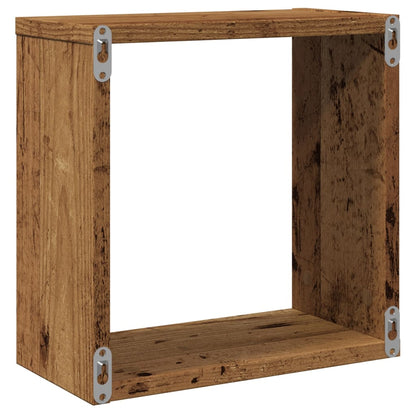 Mensole Parete a Cubo 4 pz Legno Vecchio 30x15x30 cm Truciolato | homemem39