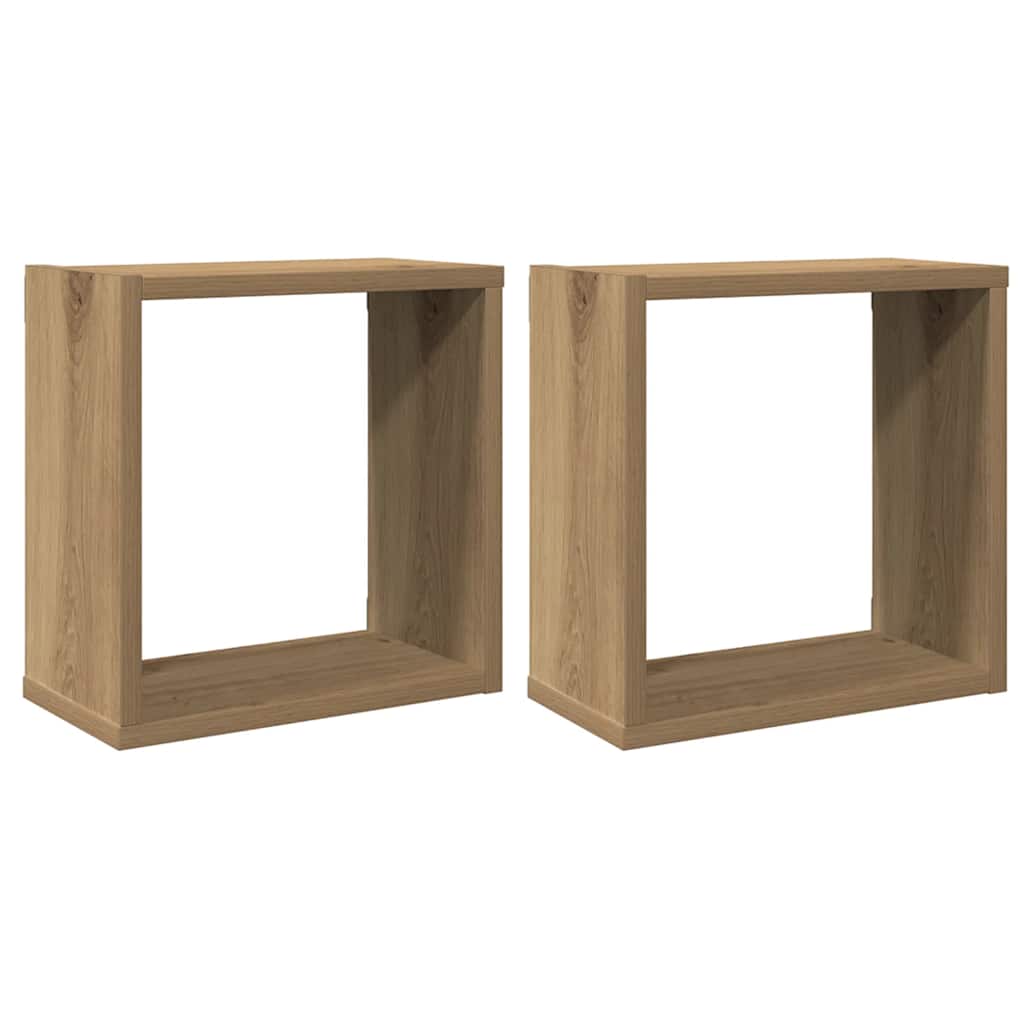 Mensole Parete a Cubo 2 pz Artigianale 30x15x30 cm Truciolato | homemem39