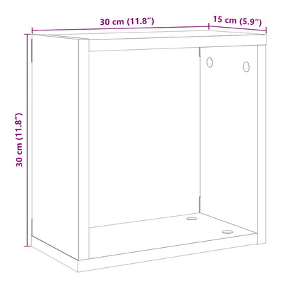 Mensole Parete a Cubo 2 pz Artigianale 30x15x30 cm Truciolato | homemem39