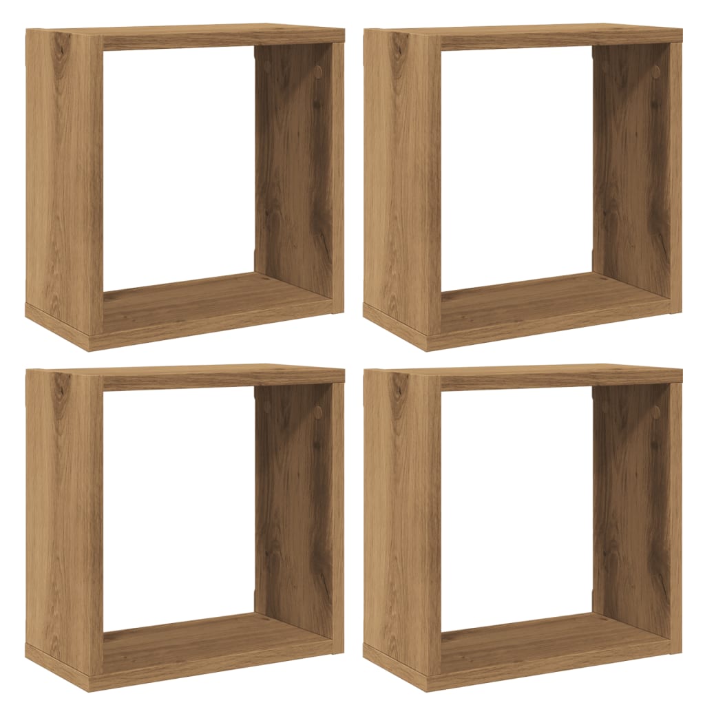 Mensole Parete a Cubo 4 pz Artigianale 30x15x30 cm Truciolato | homemem39