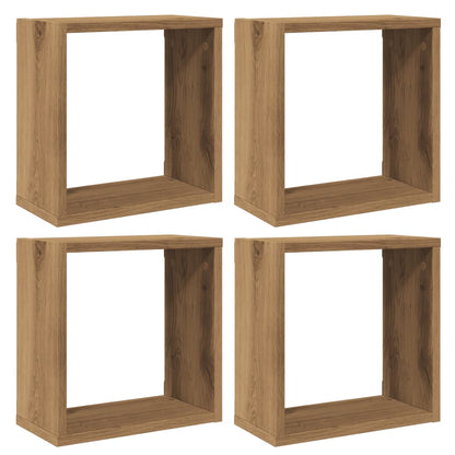 Mensole Parete a Cubo 4 pz Artigianale 30x15x30 cm Truciolato | homemem39