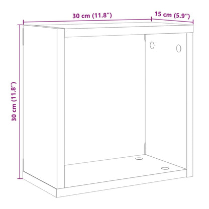 Mensole Parete a Cubo 4 pz Artigianale 30x15x30 cm Truciolato | homemem39