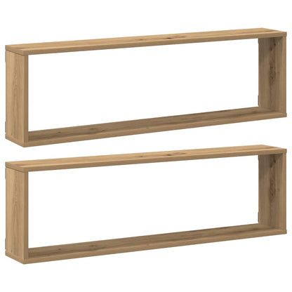 Mensole Parete a Cubo 2 pz Artigianale 100x15x30 cm Truciolato | homemem39