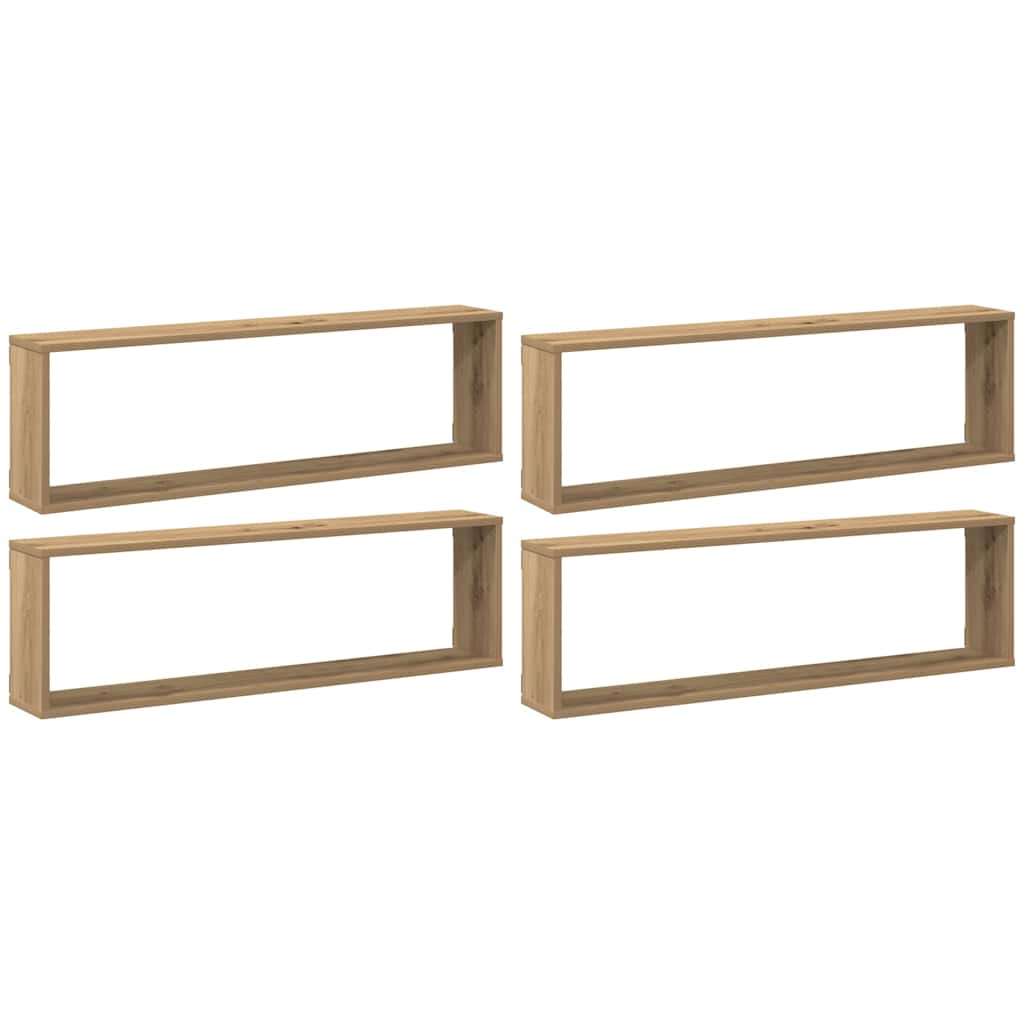 Mensole Parete a Cubo 4 pz Artigianale 100x15x30 cm Truciolato | homemem39