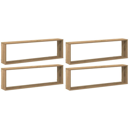 Mensole Parete a Cubo 4 pz Artigianale 100x15x30 cm Truciolato | homemem39