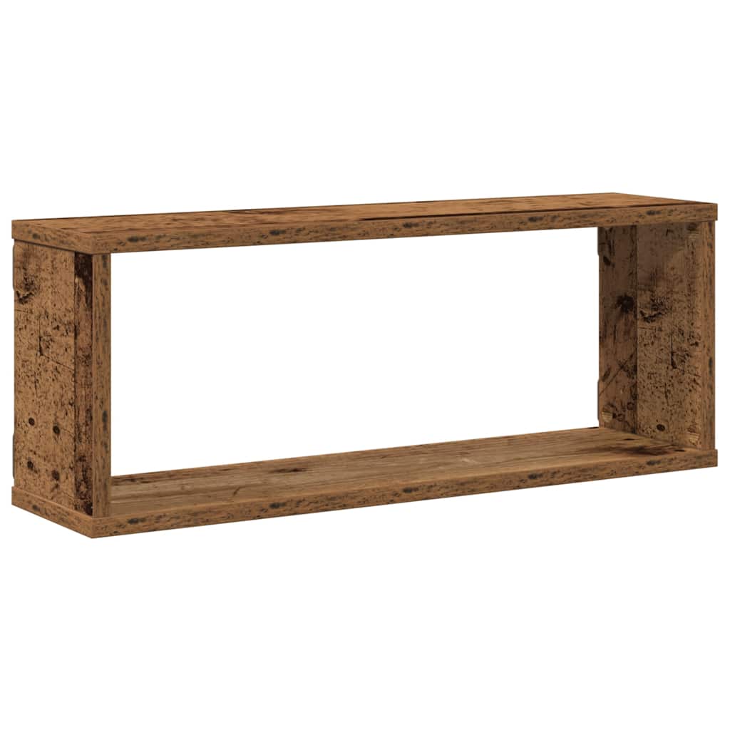 Mensole a Cubo Muro 4 pz Legno Antico 60x15x23 cm in Truciolato | homemem39