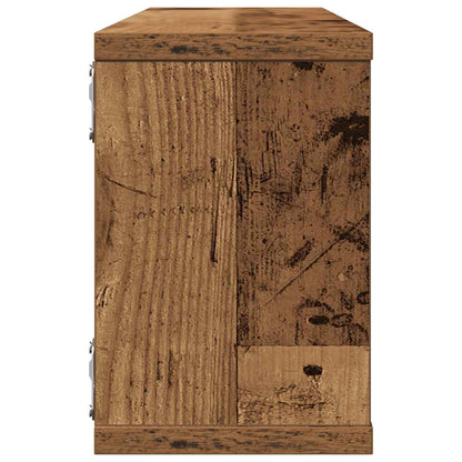 Mensole a Cubo Muro 4 pz Legno Antico 60x15x23 cm in Truciolato | homemem39