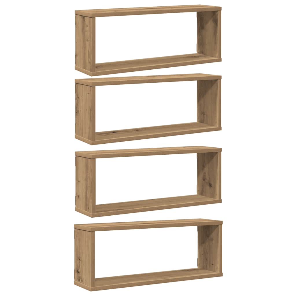 Mensole Parete a Cubo 4 pz Artigianale 30x15x30 cm Truciolato | homemem39