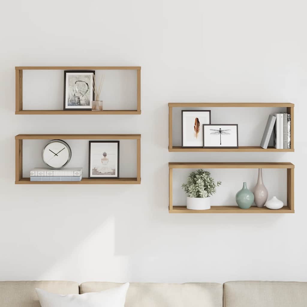 Mensole Parete a Cubo 4 pz Artigianale 30x15x30 cm Truciolato | homemem39