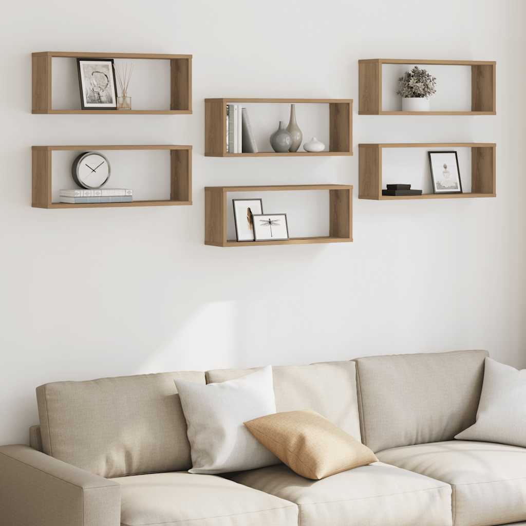 Mensole Parete a Cubo 6 pz Artigianale 30x15x30 cm Truciolato | homemem39