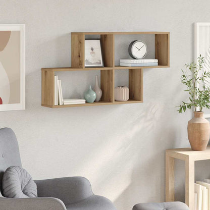 Scaffale a Parete Rovere Artigianale 100x18x53 cm Truciolato | homemem39