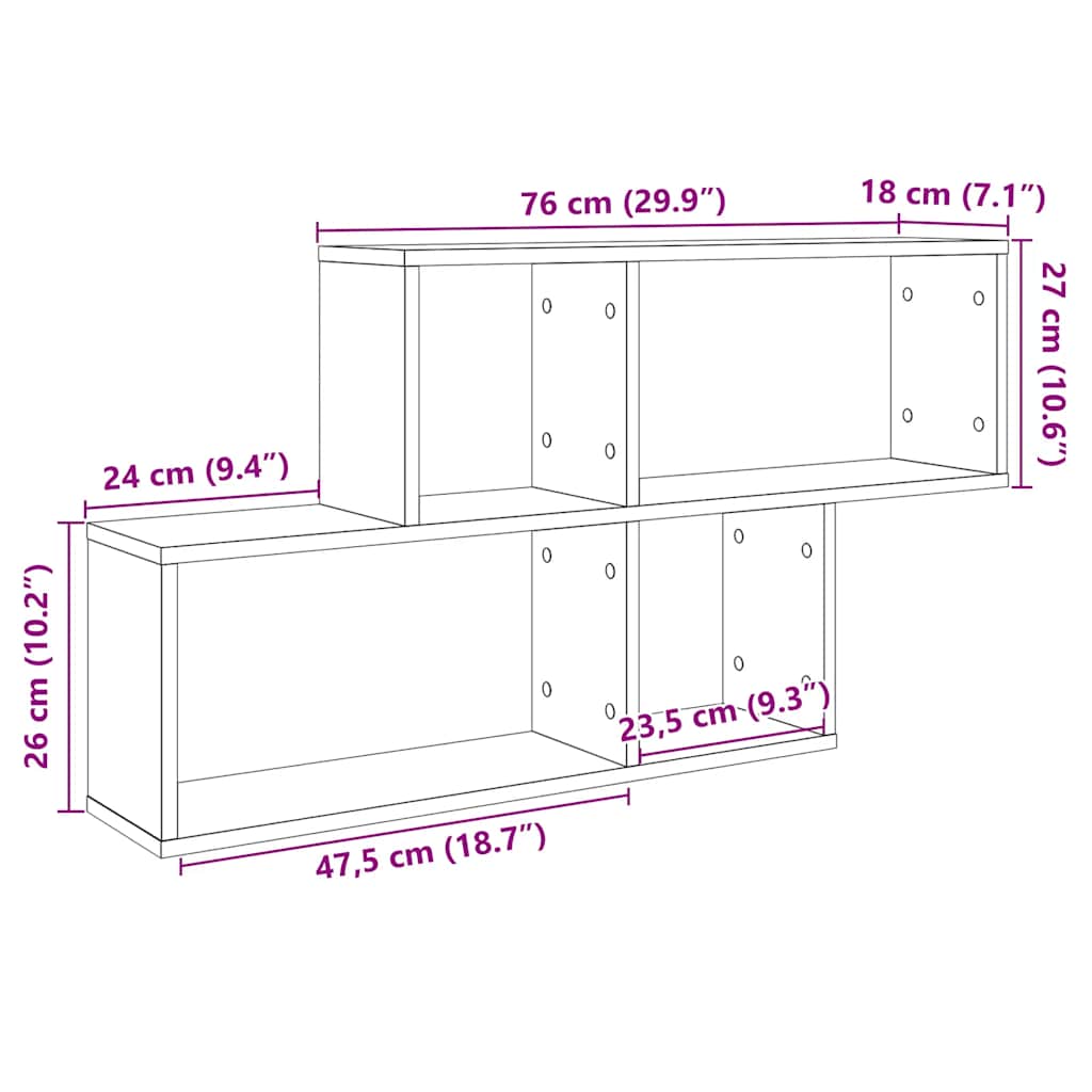 Scaffale a Parete Rovere Artigianale 100x18x53 cm Truciolato | homemem39