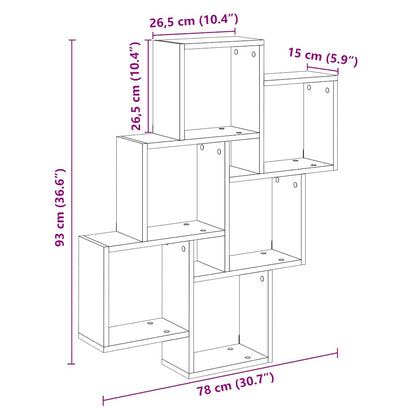 Mensola a Muro a Cubo Artigianale 78x15x93 cm Legno Multistrato | homemem39