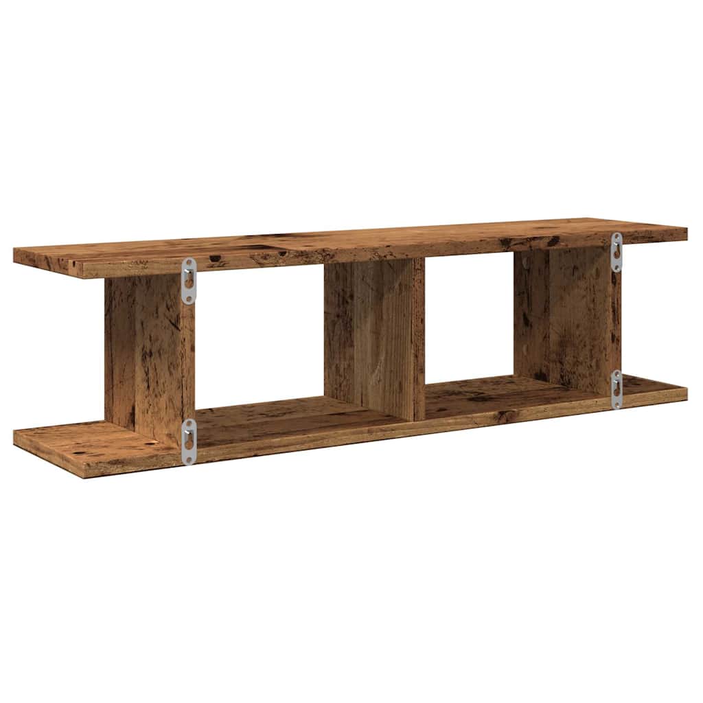 Mensole da Parete 2pz Legno Vecchio 75x18x20 cm in Truciolato | homemem39