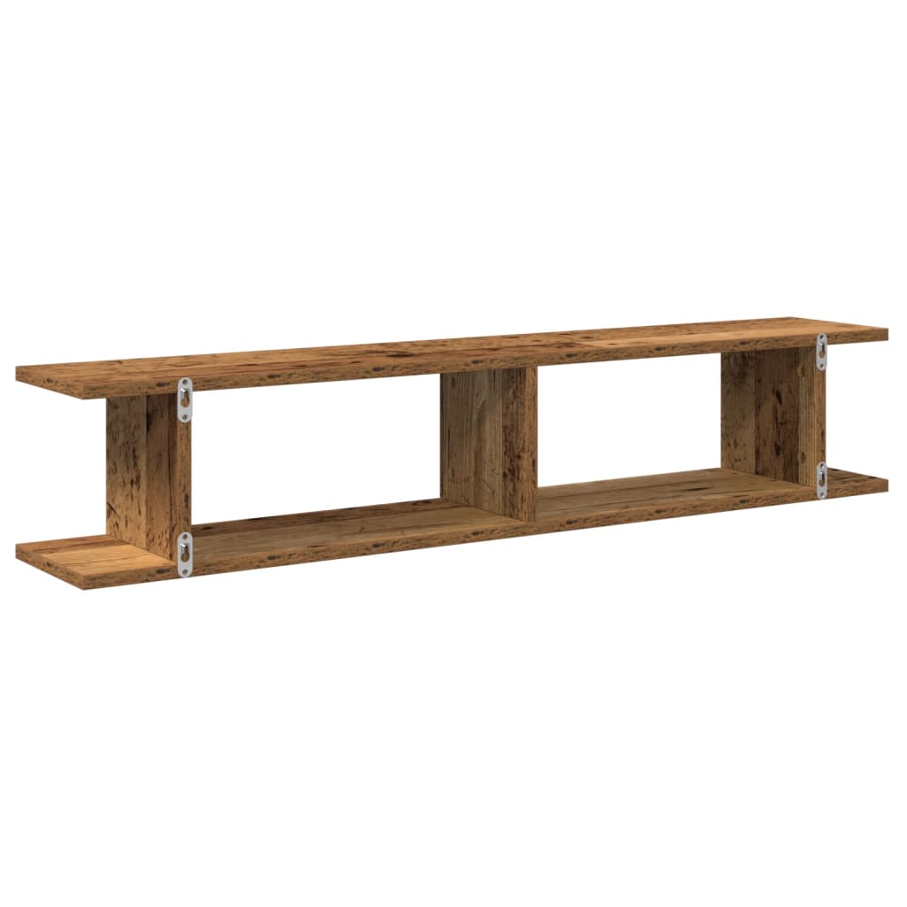 Mensole da Parete 2pz Legno Vecchio 105x18x20 cm in Truciolato | homemem39