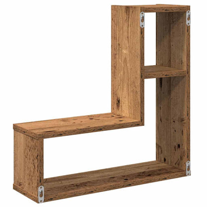 Mensole a Cubo Muro 2 pz Legno Antico 50x15x50 cm in Truciolato | homemem39
