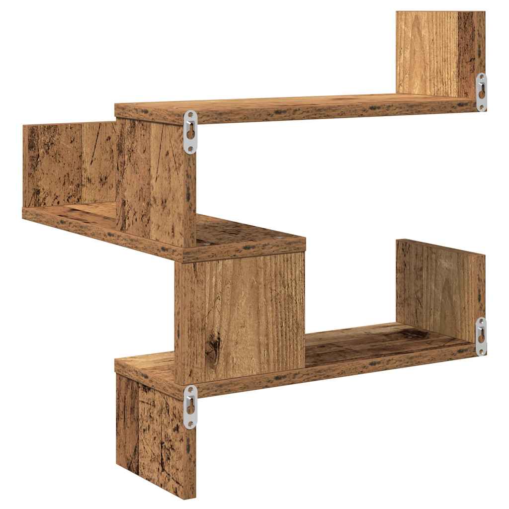 Scaffale Angolare Muro Legno Antico 40x40x49,5 cm Truciolato | homemem39