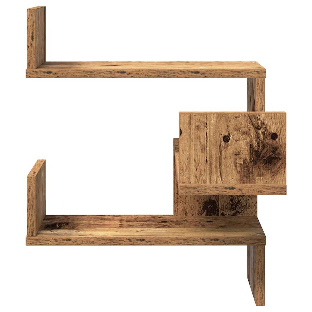 Mensole Angolari 2pz Legno Antico 40x40x49,5 cm in Truciolato | homemem39
