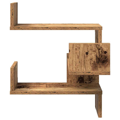 Mensole Angolari 2pz Legno Antico 40x40x49,5 cm in Truciolato | homemem39
