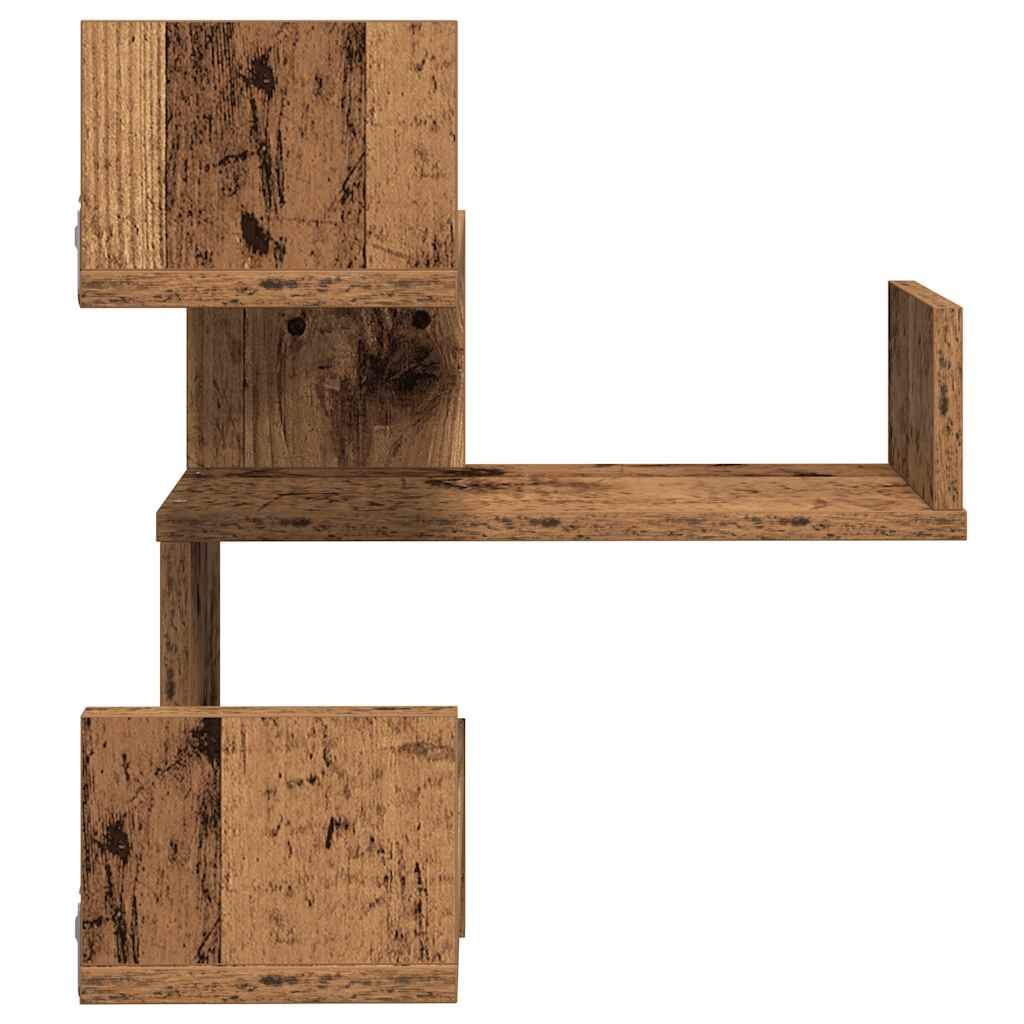 Mensole Angolari 2pz Legno Antico 40x40x49,5 cm in Truciolato | homemem39