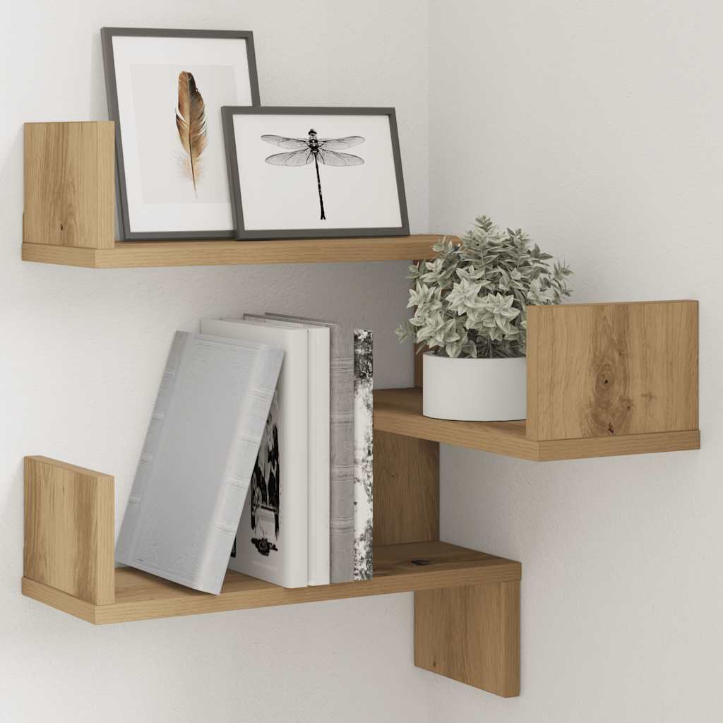 Scaffale Angolare Muro Artigianale 40x40x49,5 cm in Truciolato | homemem39