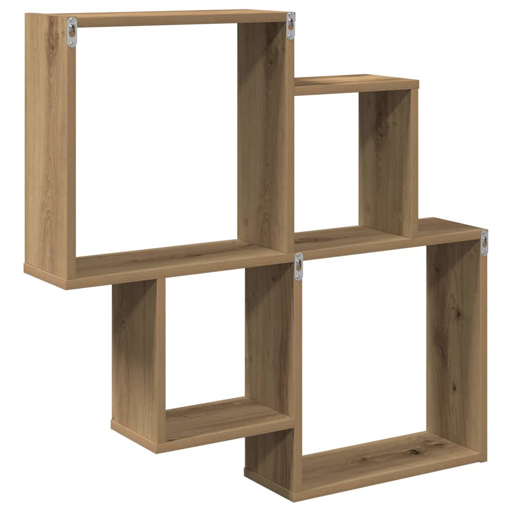 Scaffale a Parete Rovere Artigianale 80x15x78,5 cm Truciolato | homemem39