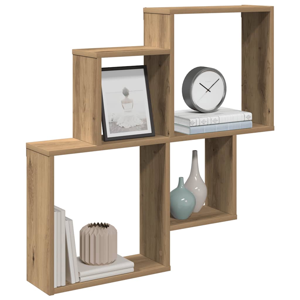 Scaffale a Parete Rovere Artigianale 80x15x78,5 cm Truciolato | homemem39