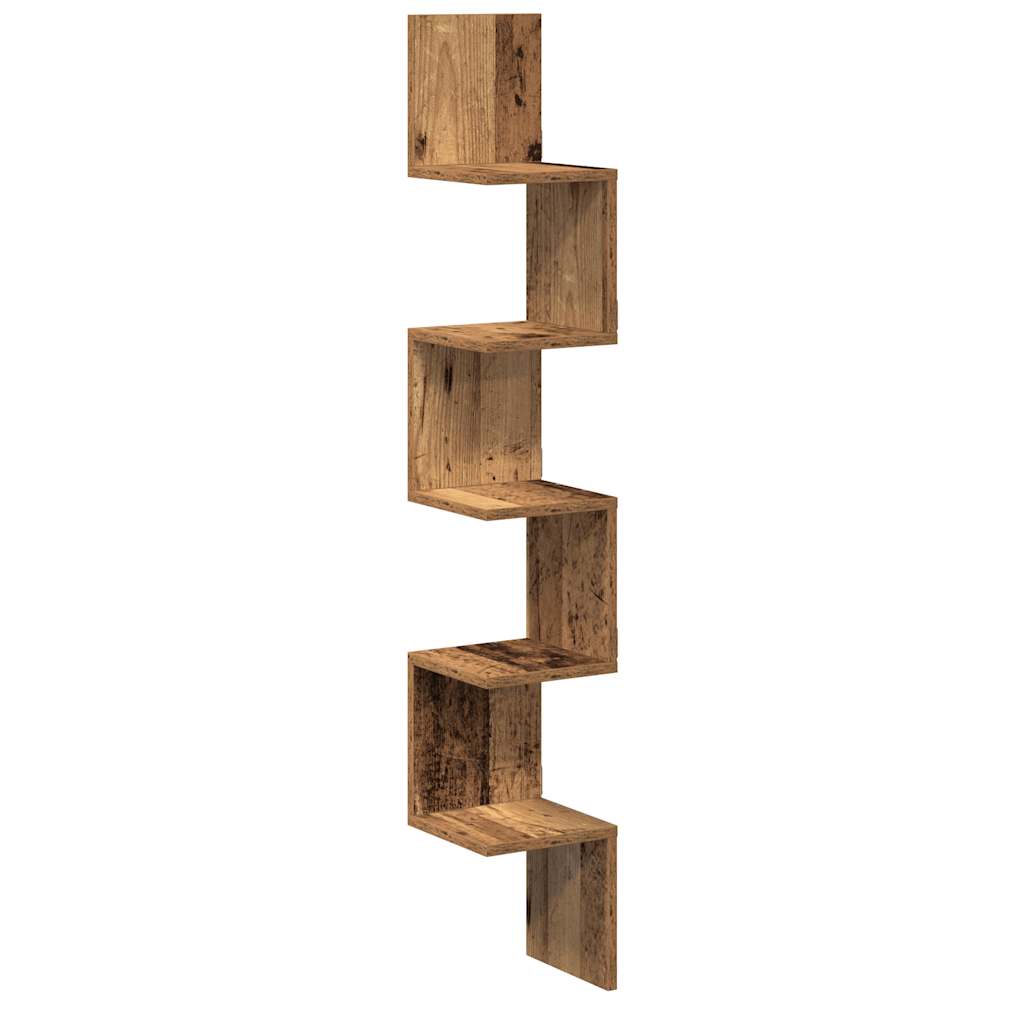 Mensola Angolare Legno Antico 20x20x127,5 cm Truciolato | homemem39