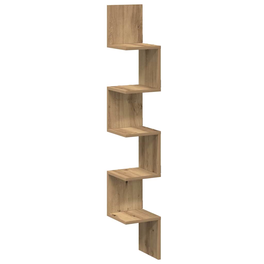 Scaffale Angolare Muro Artigianale 20x20x127,5 cm in Truciolato | homemem39