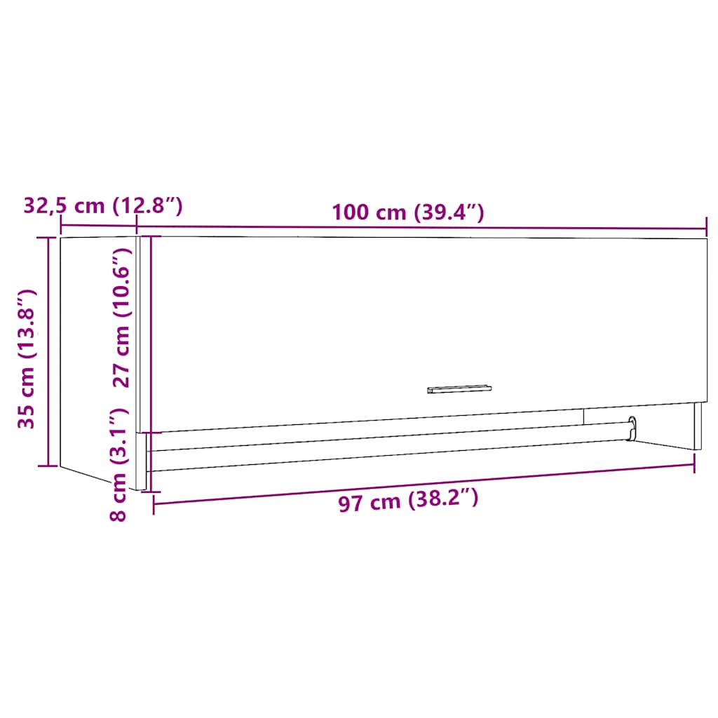 Armadio in Legno Vecchio 100x32,5x35 cm in Legno Multistrato | homemem39