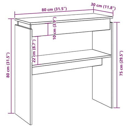 Tavolo Consolle Rovere Artigianale 80x30x80 cm in Truciolato | homemem39