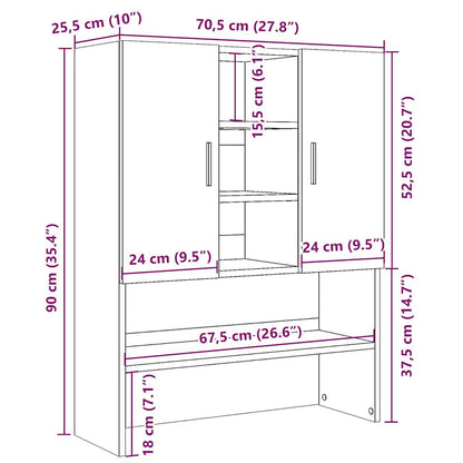 Mobile per Lavatrice Rovere Artigianale 70,5x25,5x90 cm | homemem39