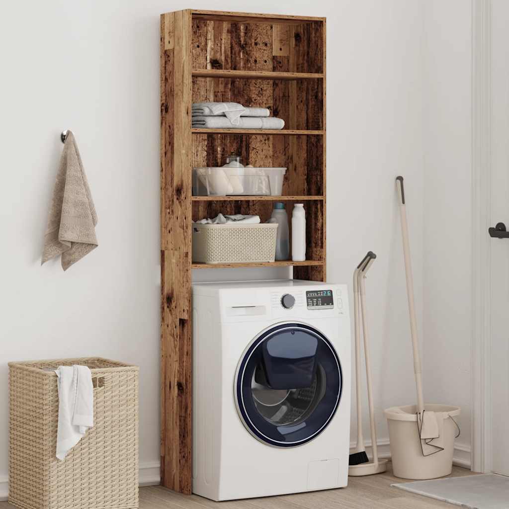Mobile per Lavatrice Legno Antico 64x24x190 cm | homemem39