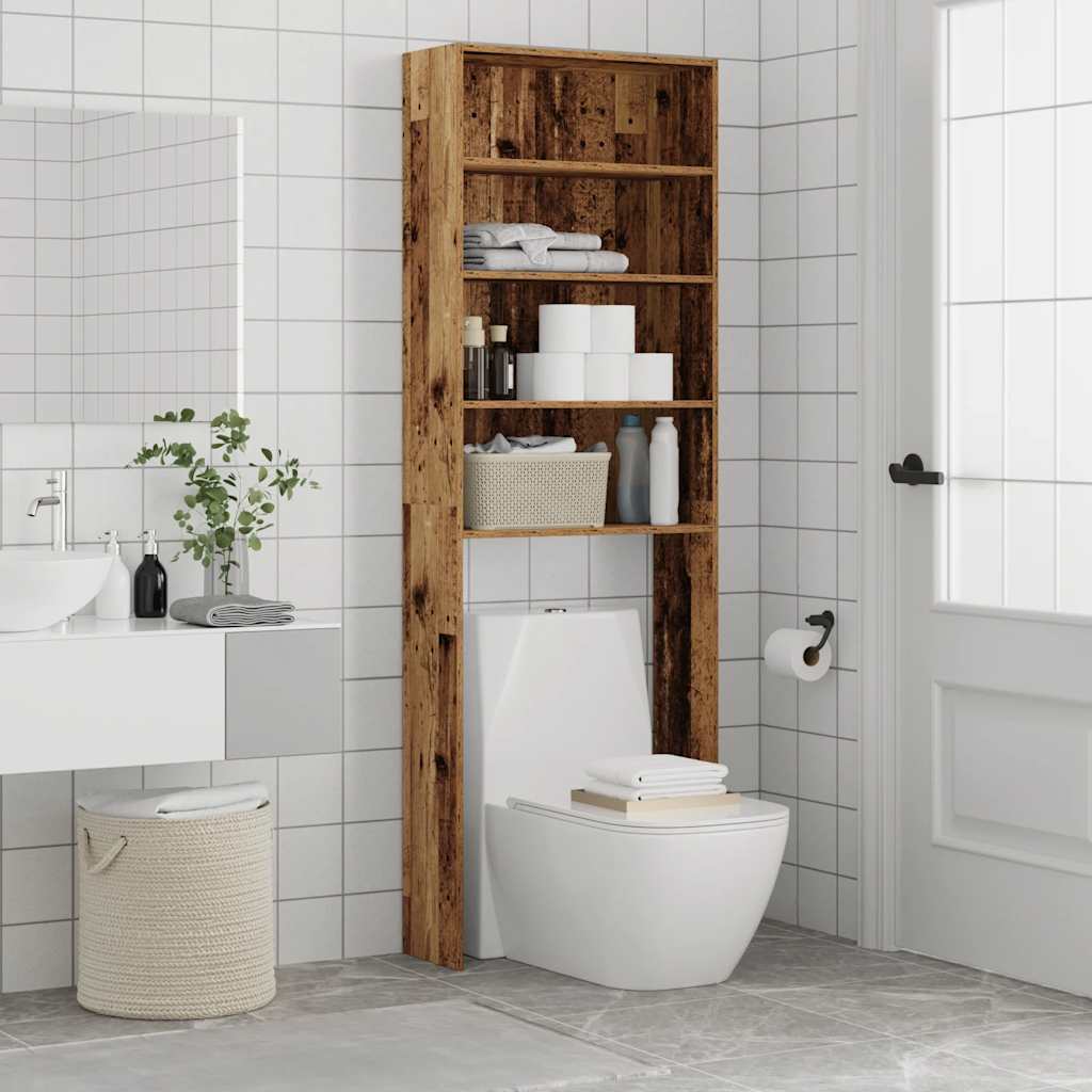 Mobile per Lavatrice Legno Antico 64x24x190 cm | homemem39
