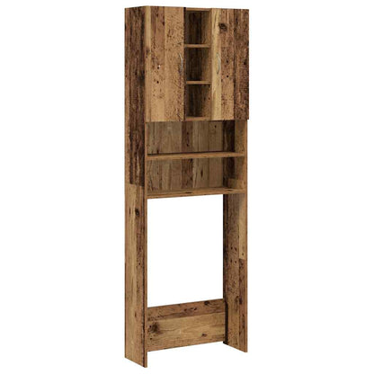 Mobile per Lavatrice Legno Antico 64x25,5x190 cm | homemem39
